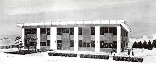 Rendering of New Library, 1969